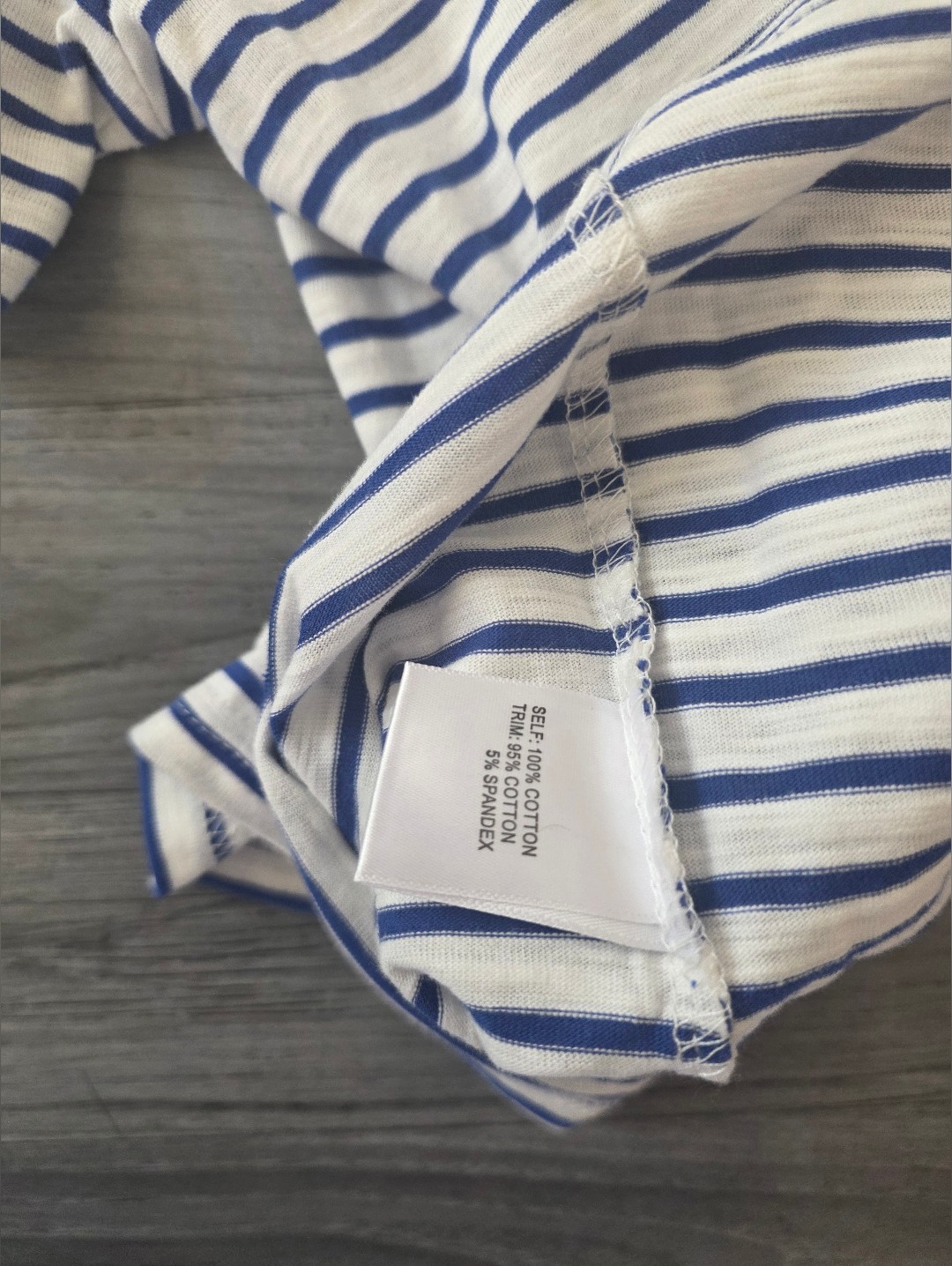 Jane + Delancey White Blue Striped T-Shirt Anchor Rhinestones Nautical — image 6 of 6